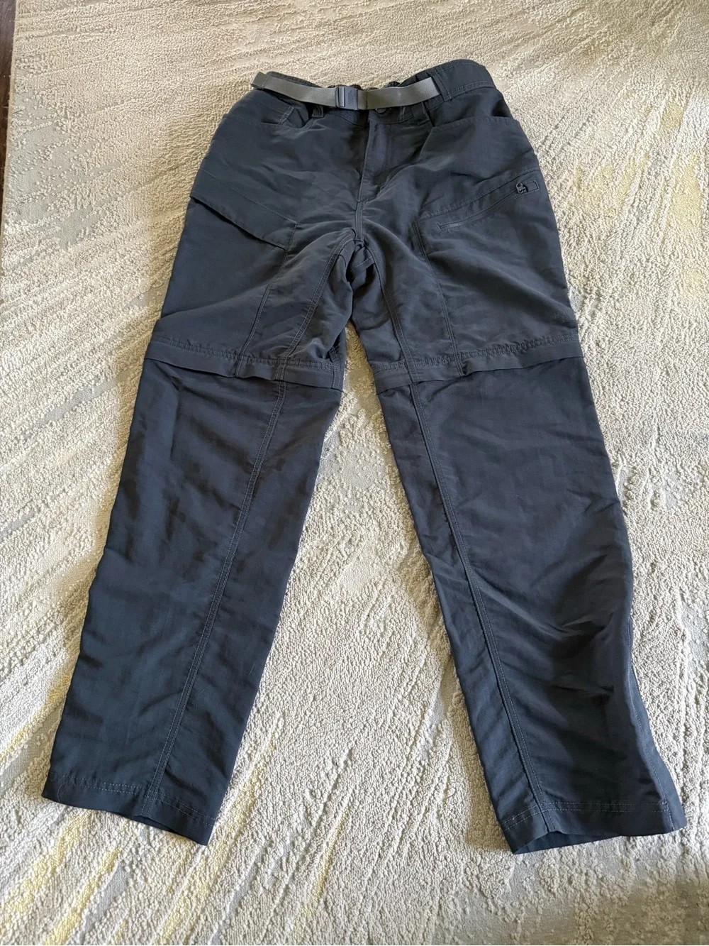 North Face Trail Convertible Pants zip off shorts gray hiking small